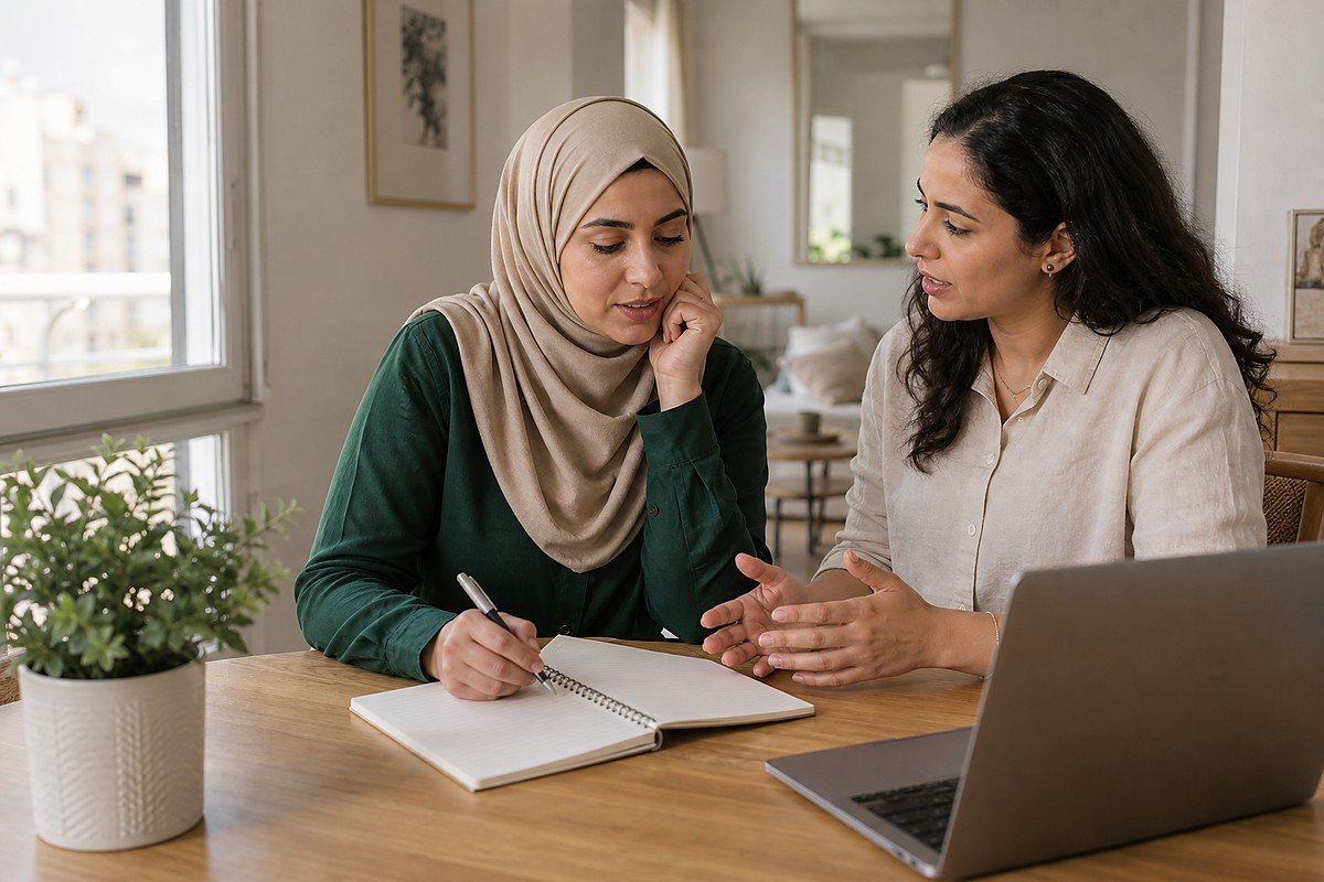 مستشارة تشرح خطوات الملف لمستخدمة